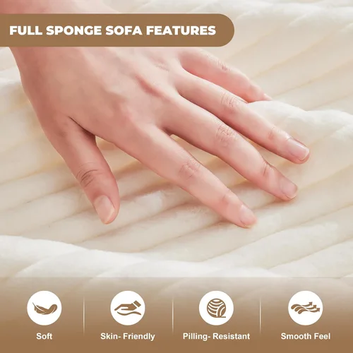 Vista 6 de Mangodan - Sofá seccional en forma de nube, sofá sin huesos para sala de estar, sofá seccional modular con asiento profundo, sofá esponjoso y cómodo