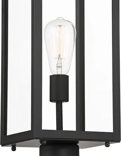 Vista 3 de John Timberland Titan - Moderna lámpara de poste para exteriores, color negro místico, panel de vidrio transparente de 21 3/4 pulgadas