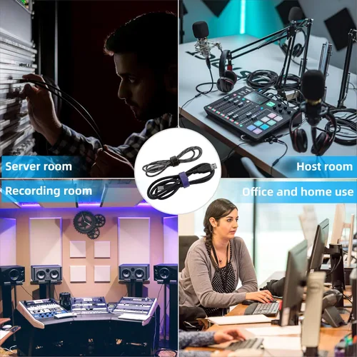 Vista 7 de Rollo de gancho y bucle de 100 pies x 1/2 pulgada, bridas de sujeción reutilizables, correas de cables multiusos para organizar el hogar, la oficina