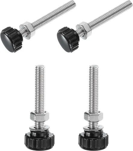 Vista 72 de Uxcell 4 juegos de perillas estriadas con tornillos de pulgar y tuercas, rosca macho métrica M6 x 35 mm, cabeza de plástico de 25 mm, perillas