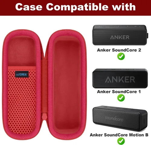 Vista 3 de co2CREA Anker SoundCore A3102 AK-A3102011 bocina portátil Bluetooth para exteriores con bolsa de transporte resistente Negro Estuche negro