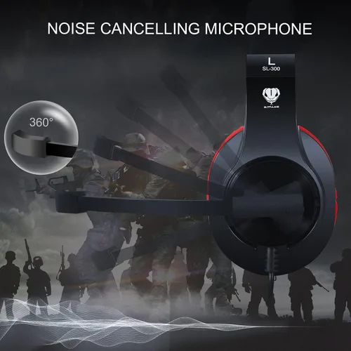 Vista 6 de Auriculares para juegos de PS5 PS4 Xbox PC auriculares para niños con micrófono para suministros escolares auriculares de juegos con cable