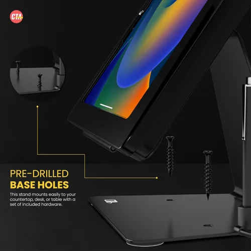 Vista 4 de CTA Digital Soporte antirrobo de escritorio – Soporte de quiosco con lápiz capacitivo, correa y carcasa de aluminio para iPad 11ª generación A16
