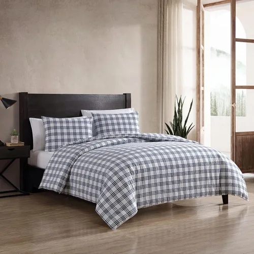 Vista 2 de Eddie Bauer - Juego de funda de edredón tamaño individual, juego de ropa de cama de algodón con fundas a juego, decoración casual del hogar