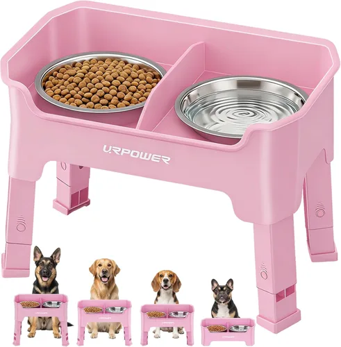 Vista 7 de URPOWER Cuencos elevados para perros pequeños, soporte elevado 3 en 1 Negro