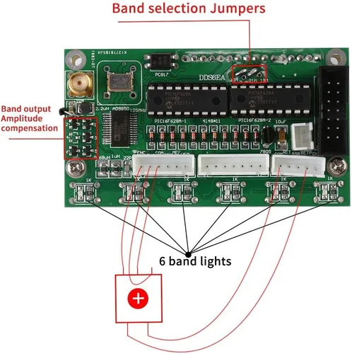 Vista 2 de Walfront Kit receptor de radioaficionado de onda corta digital AD9850 Placa de módulo con pantalla LCD generador DDS 6 bandas 0 ~ 55MHz