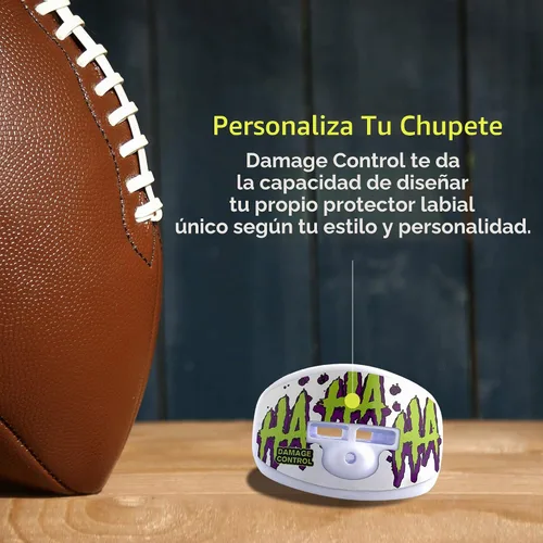 Vista 6 de DAMAGE CONTROL Protector Bucal Pacifier – Protector bucal de fútbol americano con correa para casco, protege los dientes, la mandíbula y la boca