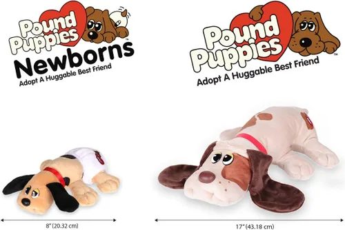 Vista 3 de Basic Fun Pound Puppies - Peluche clásico de animal de peluche - Gran regalo para niñas y niños - 43 cm - Beige