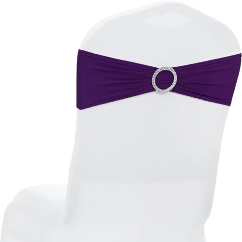Vista 19 de MDS - Paquete de 10 bandas de elastano para silla, universales, se ajustan a bandas elásticas para sillas con hebilla, para boda, lazo deslizante