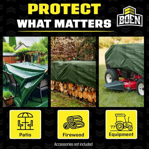 Vista 7 de Lona ultra resistente impermeable con cubierta grande Marrón, 4 x 20 pies / 0.630 in de grosor Lonas a prueba de rasgaduras Material de tejido