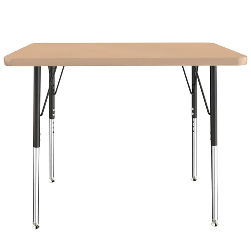 Vista 174 de FDP - Mesa rectangular para actividades escolares y de oficina (24 x 36 pulgadas), patas estándar con deslizadores giratorios, altura ajustable