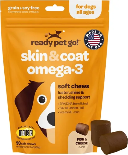 Vista 18 de Masticables para Alergias de Perros con Probióticos Masticables para Alergias Estacionales para Perros con Aceite de Salmón Salvaje de Alaska