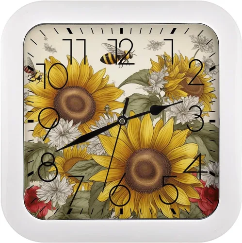 Vista 13 de 10" Square Modern Wall Clock,Animal Panther Print Kitchen Clocks Wall Battery Operated,Silent Non Ticking Unique Funny Cute Wall Clock for Living