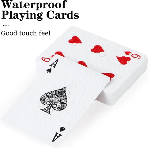 Vista 2 de Cartas de Juego de Plástico Impermeables 2 Paquetes, Mazos de Cartas de Póquer para Adultos, Tamaño Póquer Índice Regular, Adecuadas para Varios