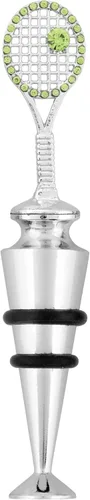 Vista 4 de UP ware Derby - Tapón para botella de vino de aleación de zinc con detalles de cristal marrón, conservador de bebidas reutilizable para vino