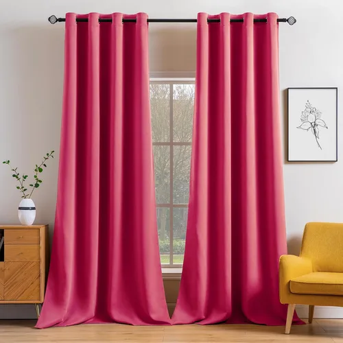Vista 118 de MIULEE Cortinas para oscurecer la habitación, con aislamiento térmico y bloqueo de luz, juego de 2 paneles de cortina opaca para ventana, parte