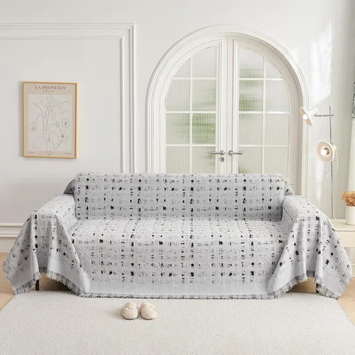 Vista 18 de ROOMLIFE Manta Funda Azteca Bohemia para Sofá, Decoración del Hogar Estilo Granja, Fundas de Sofá para Loveseat, Sofás de 2/3 Cojines, Apta