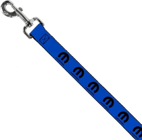 Vista 2 de Mopar Pet Leash, Dog Leash, Mopar Logo Repeat Blue Black, 4 Feet Long 1.0 Inch Wide