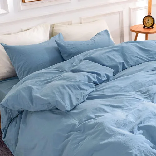 Vista 9 de NEXHOME PRO Funda de edredón Twin XL 100% algodón lavado, transpirable, duradera, texturizada, similar al lino, juego de ropa de cama para el hogar