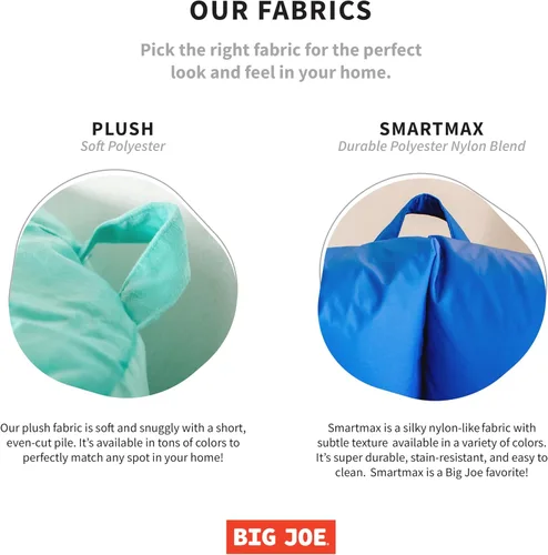 Vista 33 de Big Joe Roma Puf, Sherpa de avena y grafito, gamuza vegana, 3 pies