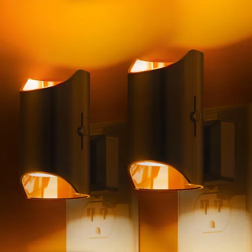 Vista 9 de L LOHAS LED Luces nocturnas enchufables a la pared, luz nocturna moderna con sensor de atardecer a amanecer, blanco suave 3000K, luz nocturna