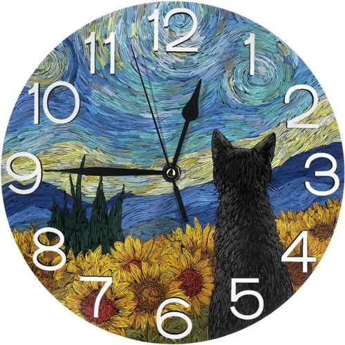 Vista 21 de Round Wall Clock 250 Years Anniversary Silent Non-Ticking Decorative Clocks Battery Operated Retro USA Flag Quartz Quiet Desk Clocks for Home