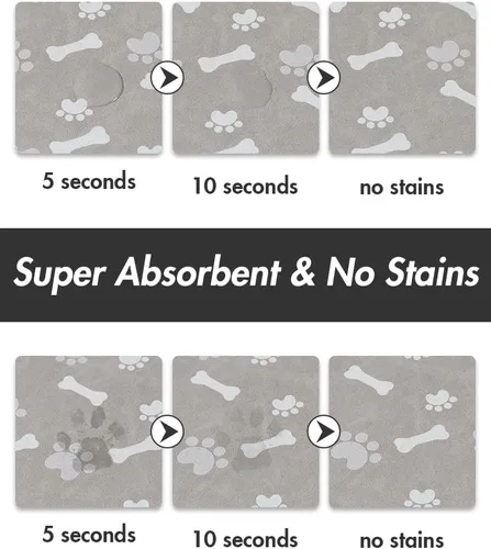 Vista 2 de MontVoo Tapete de Comida para Perros - Tapete de Alimentación de Mascotas para Alimentos y Agua - Sin Manchas de Secado Rápido Tapete para Tazón