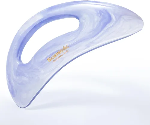 Vista 36 de Scienlodic Gua Sha - Herramienta de masaje con mango (resina), herramienta de raspado Guasha más grande para masaje de espalda, cuello, cara