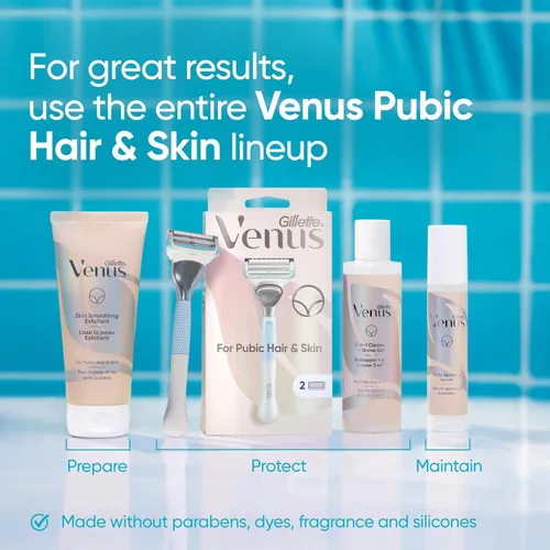Vista 7 de Gillette Venus Limpiador íntimo de aseo 2in1 y gel de afeitado para el cabello púbico del bikini y la piel 6.4 oz