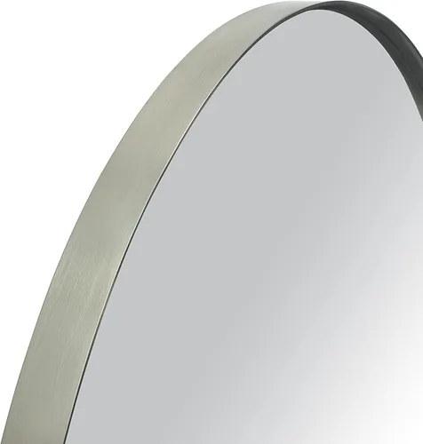 Vista 5 de TEEBARN Brushed Nickel Oval Bathroom Vanity Mirror 20x30 Pill Shaped Capsule Wall Mounted Mirror with Metal Frame Hangs Vertical & Horizontal