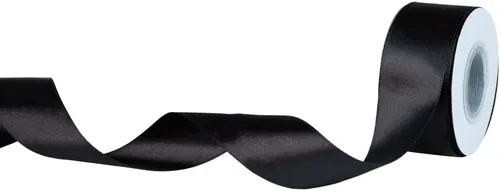 Vista 8 de Craft County - Cinta de satén de doble cara de 1 pulgada - Negro - 25 yardas (75 pies) - Ideal para proyectos de manualidades, envoltura, bodas
