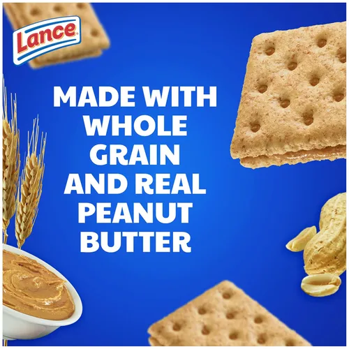 Vista 6 de Lance Galletas tipo sándwich, hechas con galletas integrales, mantequilla de maní, 8 paquetes individuales (paquete de 14)