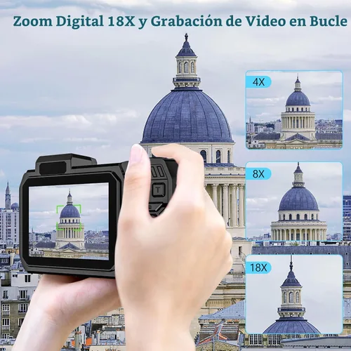 Vista 4 de Cámara subacuática UHD 8K, 70MP 33FT WiFi Cámara digital impermeable con tarjeta de 64 GB, enfoque automático, impermeable, doble pantalla, selfie