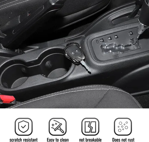 Vista 3 de JeCar - Funda para llavero de aleación de aluminio, accesorios de protección para Jeep Wrangler JK JKU 2008-2017