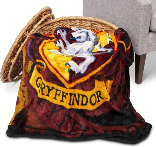 Vista 6 de Northwest Manta de micro Raschel de Harry Potter, ligera y transpirable para sofá, acogedora para todas las estaciones, 46 x 60 pulgadas, bandera