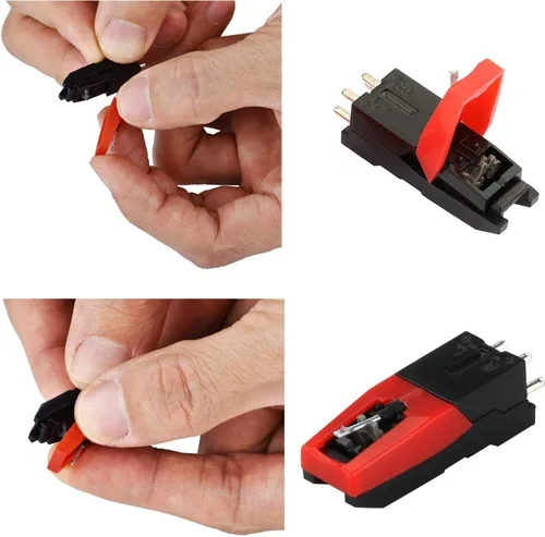 Vista 3 de Paquete de 4 agujas de repuesto para tocadiscos Ruby para ION Jenson Crosley Victrola Sylvania Turntable Phonograph LP Vinyl Player Más marcas