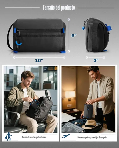 Vista 5 de Smasrob Organizador de Electrónicos Estuche de Viaje, Bolsa Técnica Resistente al Agua Funda para Cargador para Cable, Cable, Tarjetas, Teléfono