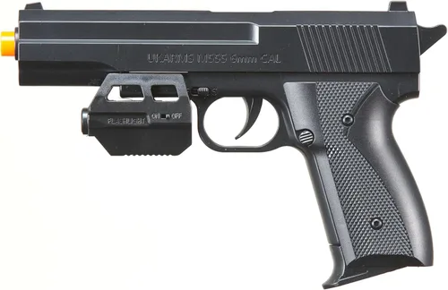 VP99 Pistola Airsoft con resorte con láser y luz (color: negro)