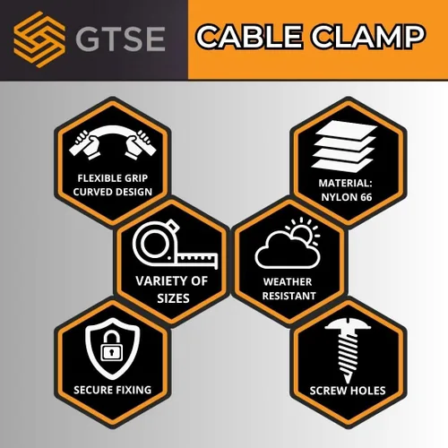 Vista 7 de GTSE Abrazaderas de cable de plástico de nailon negro, soportes de tornillo de 3/16 pulgadas para cable, cuerda, gestión de tubos, paquete de 100