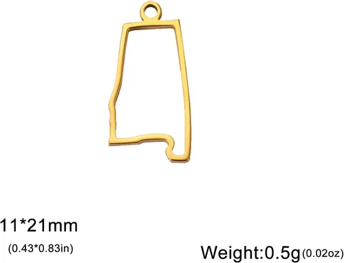 Vista 4 de kkjoy 5 piezas de dijes de mapas de continentes huecos de EE. UU. con colgante para hacer joyas y manualidades, accesorios de mini dijes de acero