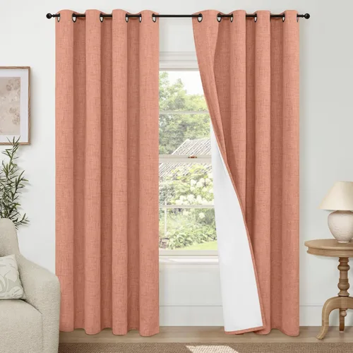 Vista 20 de Cortinas Opacas de Lino Azul Bebé para Guardería de 40 Pulgadas de Largo, 2 Paneles, Cortinas Cortas con Aislamiento Térmico Boho de Bloqueo Total