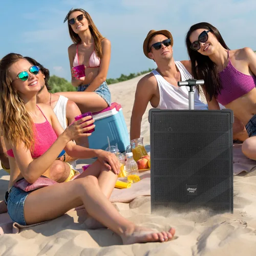 Vista 8 de Pyle PWMA899A - Sistema de altavoz Bluetooth inalámbrico portátil de 8 pulgadas, batería recargable incorporada, micrófono inalámbrico, USB/Micro