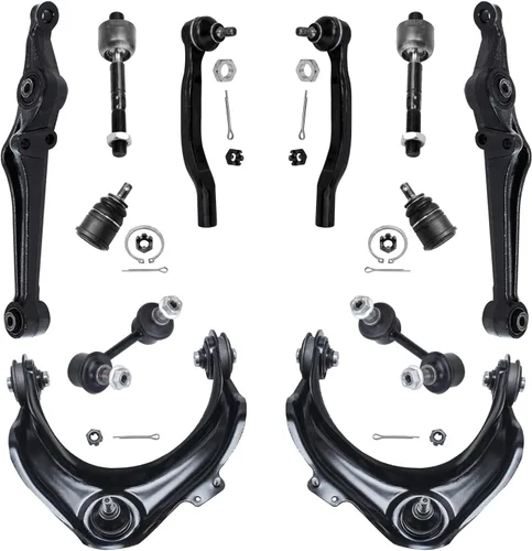 Vista 32 de Detroit Axle – 12 brazos de control superiores e inferiores delanteros con rótulas, barras de unión exteriores e interiores con topes, barras