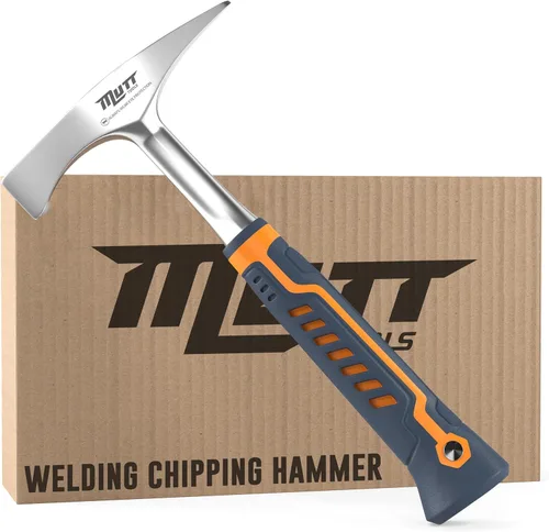 Mutt Tools Martillo de Cincelado para Soldadura con Cabeza de 14 oz - Martillo de Escoria Profesional para Soldadores - Herramienta de Impacto de