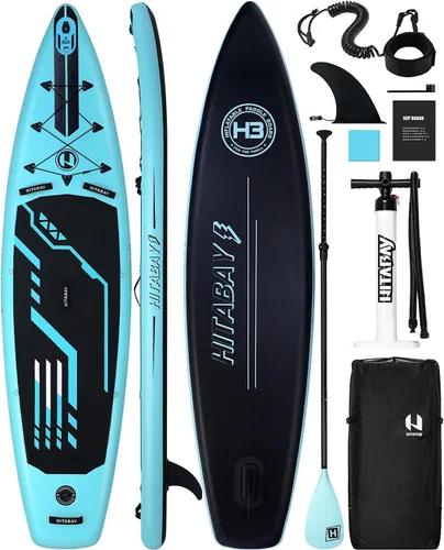 Inflatable Stand Up Paddle Board with Premium SUP Accessories & Camera Mount, Inflatable Ultra-Light (17.3lbs) Paddle Board for Adults & Youth of