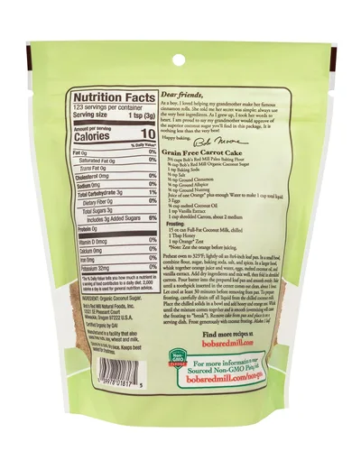 Vista 2 de Bob's Red Mill Azúcar de coco orgánico, 13 onzas (paquete de 1), sin OMG, vegano, apto para paleo, kosher