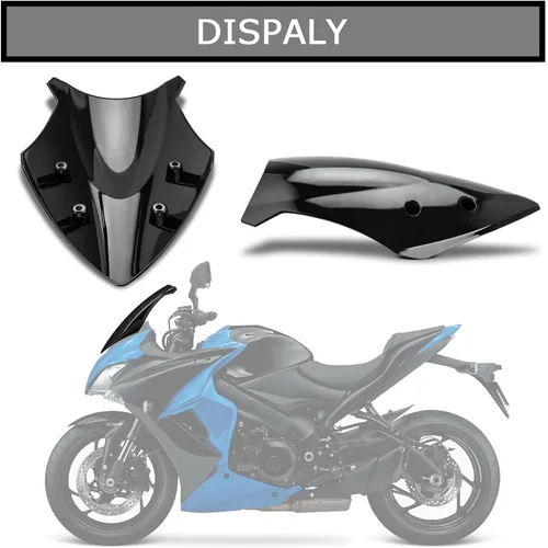 Vista 7 de Parabrisas doble burbuja para GSXS1000 GSXS1000F 2015-2021 (negro)