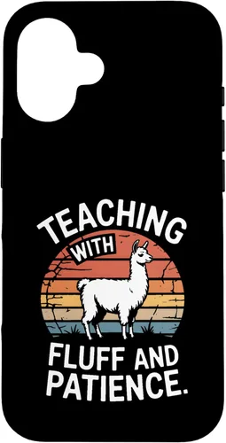 Teaching with Fluff and Patience Llama Teacher Classroom Case for iPhone 16