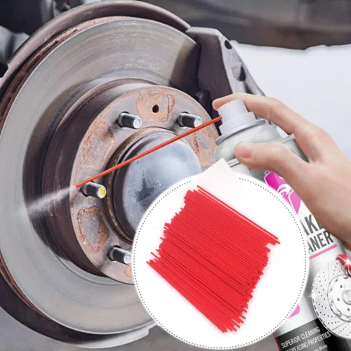 Vista 6 de Pajitas de lata, popote de extensión de lata de aerosol de repuesto, popotes de extensión de plástico rojo, 5 pulgadas (paquete de 50)