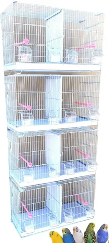 Vista 5 de 4 jaulas de cría de pájaros con separadores centrales extraíbles y puertas de criador (negro)